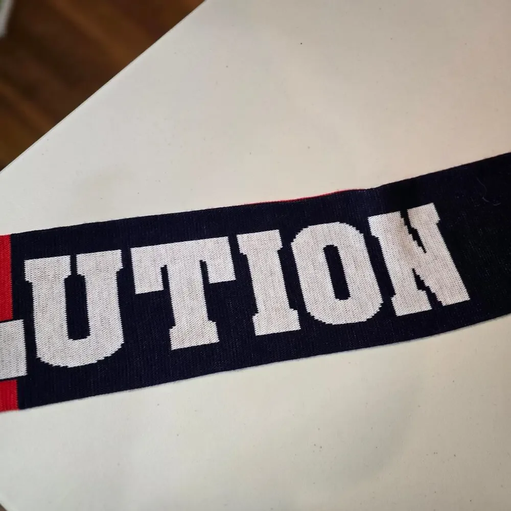 New England Revolution MLS Double Sided Winter Scarf Logo Red Blue Patriots